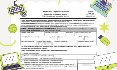 IRS Form I-9: Employment Verification
